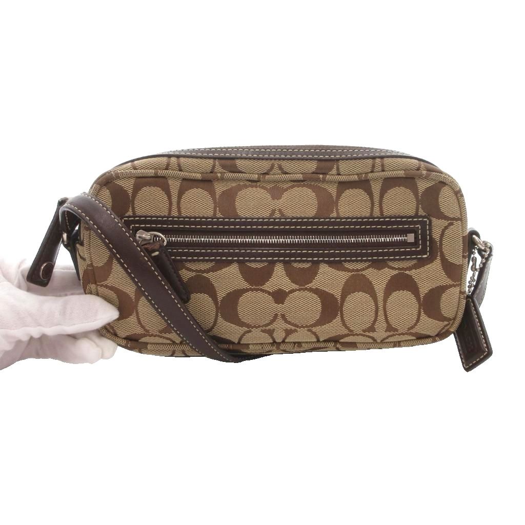 【中古】コーチ COACH ショルダーバッグ 斜め掛け 茶 ブラウン キャンバス シグネチャー柄 6073 /SJ レディース 【ベクトル 古着】 260704|ブランド古着ベクトルプレミアム店