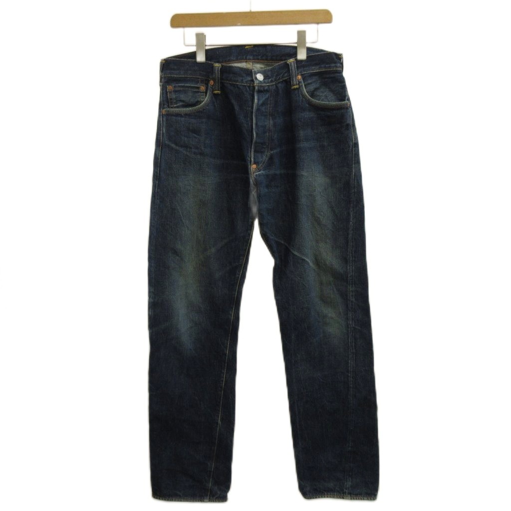 【中古】エヴィス EVISU 2000 黒耳 セルビッチ デニム パンツ ジーンズ W36 インディゴ ブルー フルレングス ストレートシルエット ボタンフライ /PP ■GY18 メンズ 【ベクトル 古着】 260708｜ブランド古着ベクトルプレミアム店