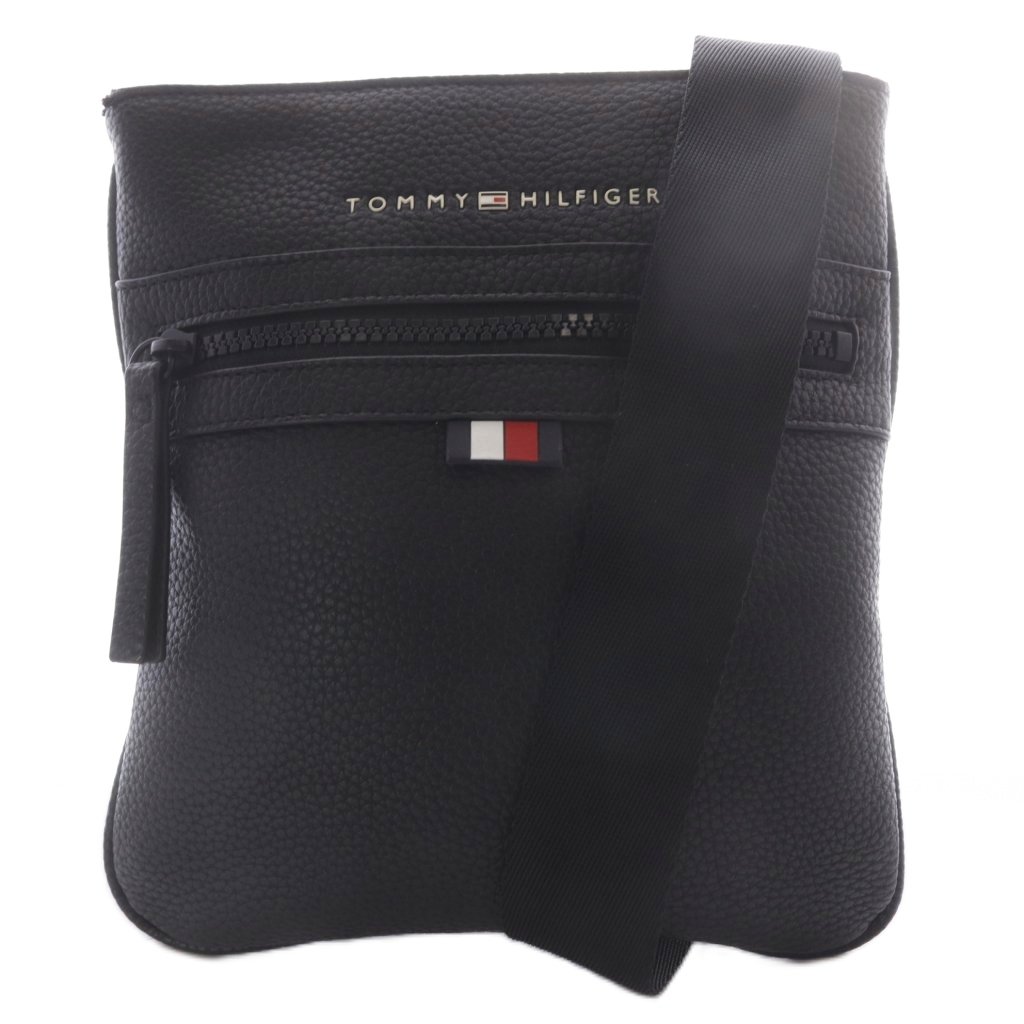 【中古】トミーヒルフィガー TOMMY HILFIGER エッセンシャル PU ミニクロスオーバー ショルダーバッグ ワンショルダー ブラック /YO1 ■GY18 メンズ 【ベクトル 古着】 260707｜ブランド古着ベクトルプレミアム店