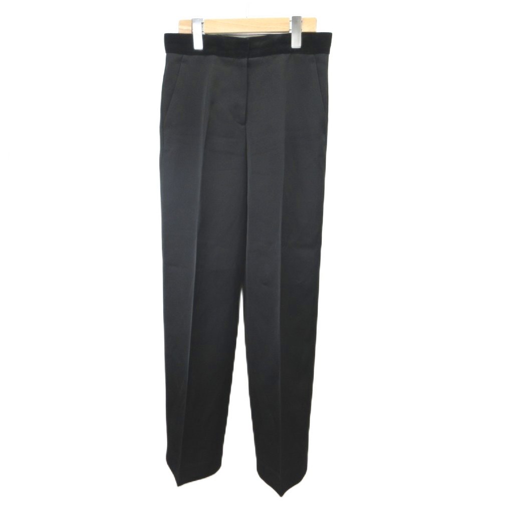 【中古】ポールスミス PAUL SMITH スラックス パンツ 38 黒 ブラック ベロア切替 無地 長ズボン /NP ■GY06 レディース 【ベクトル 古着】 260706｜ブランド古着ベクトルプレミアム店