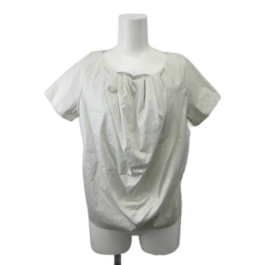 【中古】マルニ MARNI ブラウス 38 ライトグレー フロントギャザー 半袖 ラウンドネック/NP ■GY06 レディース 【ベクトル 古着】 260706|ブランド古着ベクトルプレミアム店