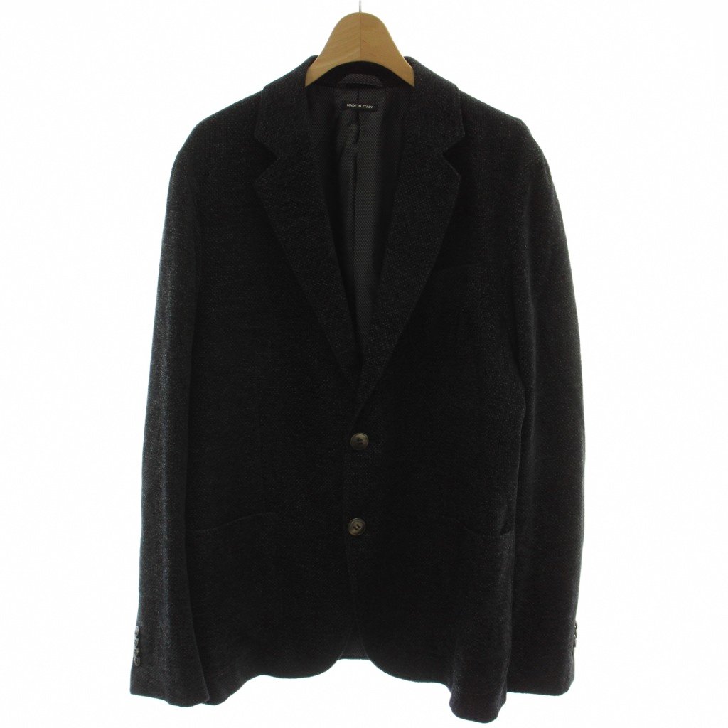 【中古】ジョルジオアルマーニ GIORGIO ARMANI UPTON テーラードジャケット ウール混 ITA52 黒 長袖 /GG24 ■GY50 メンズ 【ベクトル 古着】 260707｜ブランド古着ベクトルプレミアム店