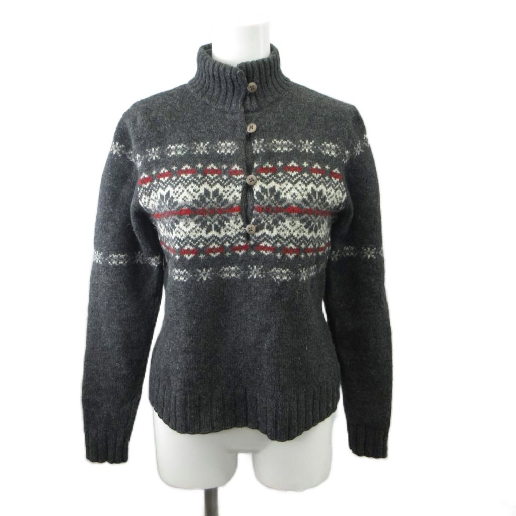 【中古】ウールリッチ WOOLRICH ハイネックニットセーター ノルディック柄 ニット ウール S グレー ノルディック柄 ハイネック 長袖 /SH ■GY06 レディース 【ベクトル 古着】 260706｜ブランド古着ベクトルプレミアム店 7,630円