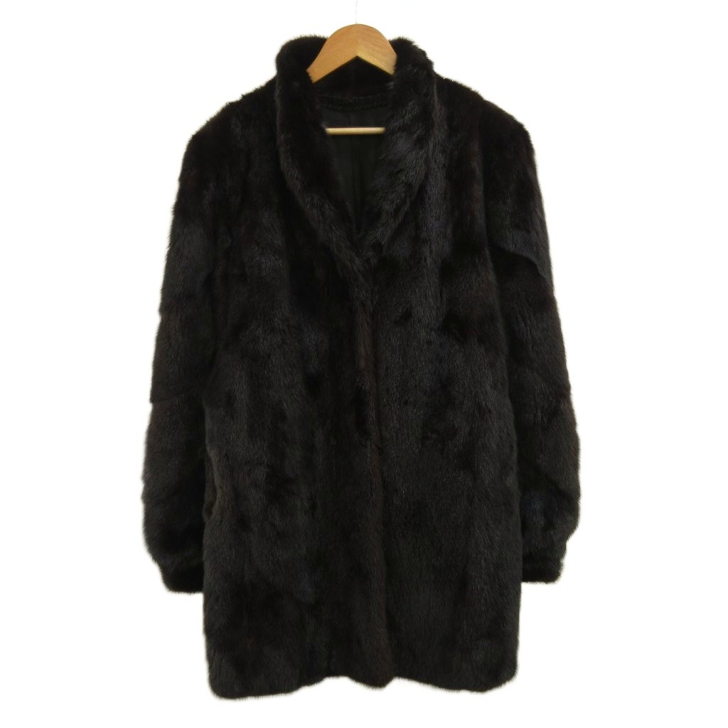 【中古】サガミンク SAGA MINK 銀サガ ファーコート アウター 毛皮 ミンク ミドル丈 総裏地 15 XXL ダークブラウン /XZ ■GY17 レディース 【ベクトル 古着】 260714｜ブランド古着ベクトルプレミアム店
