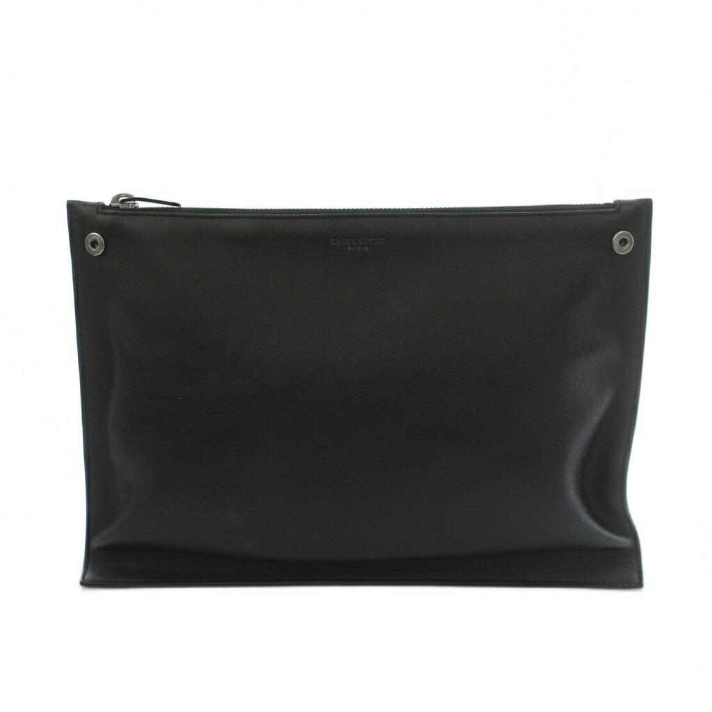 【中古】サンローラン パリ SAINT LAURENT PARIS サックドジュール ポーチ レザー 濃紺 ダークネイビー /MI ■OH ■GY17 レディース 【ベクトル 古着】 260710｜ブランド古着ベクトルプレミアム店