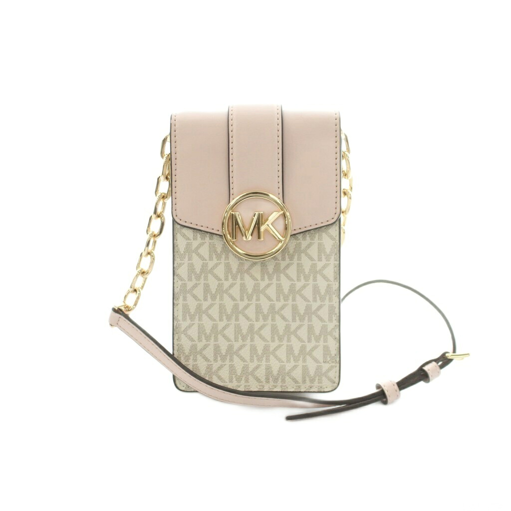 【中古】マイケルコース MICHAEL KORS ショルダーバッグ スマホショルダー フラップ レザー PVC ピンク オフホワイト /MI ■GY11 レディース 【ベクトル 古着】 260714｜ブランド古着ベクトルプレミアム店 10,147円