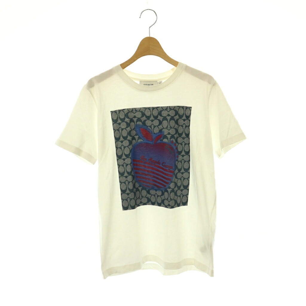 【中古】コーチ COACH Tシャツ カットソー 半袖 ロゴ シグネチャー S 白 ホワイト マルチカラー /CX ■GY18 メンズ 【ベクトル 古着】 260713｜ブランド古着ベクトルプレミアム店
