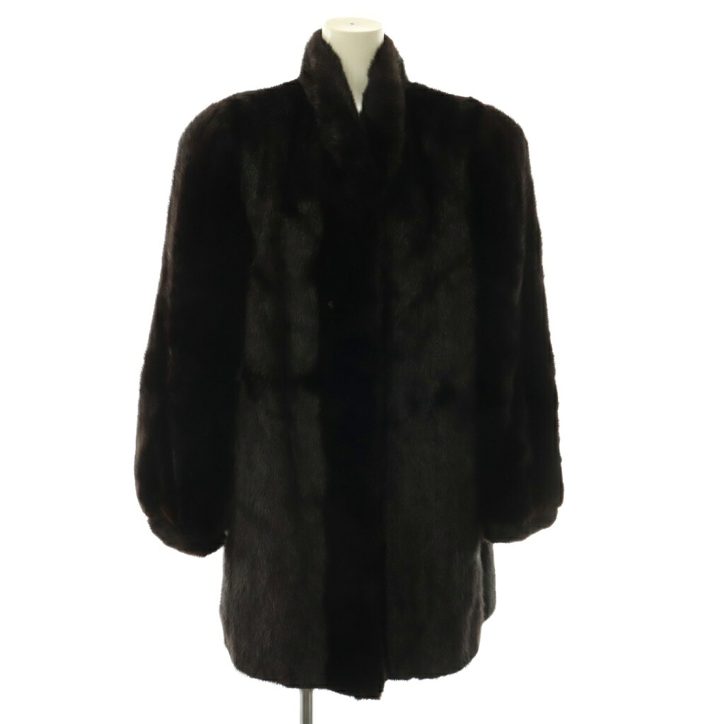 【中古】サガミンク SAGA MINK FURDI ファーコート 金サガ ミンクファー 毛皮 アウター ミドル丈 F ブラック 黒 /CX ■GY18 レディース 【ベクトル 古着】 260714｜ブランド古着ベクトルプレミアム店