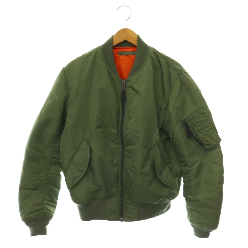 【中古】アヴィレックス AVIREX MA-1 ジャンパー ブルゾン ジージャン スカジャン スタジャン ジップアップ ワッペン L カーキ 845-818-7352 /CX メンズ 【ベクトル 古着】 260714|ブランド古着ベクトルプレミアム店