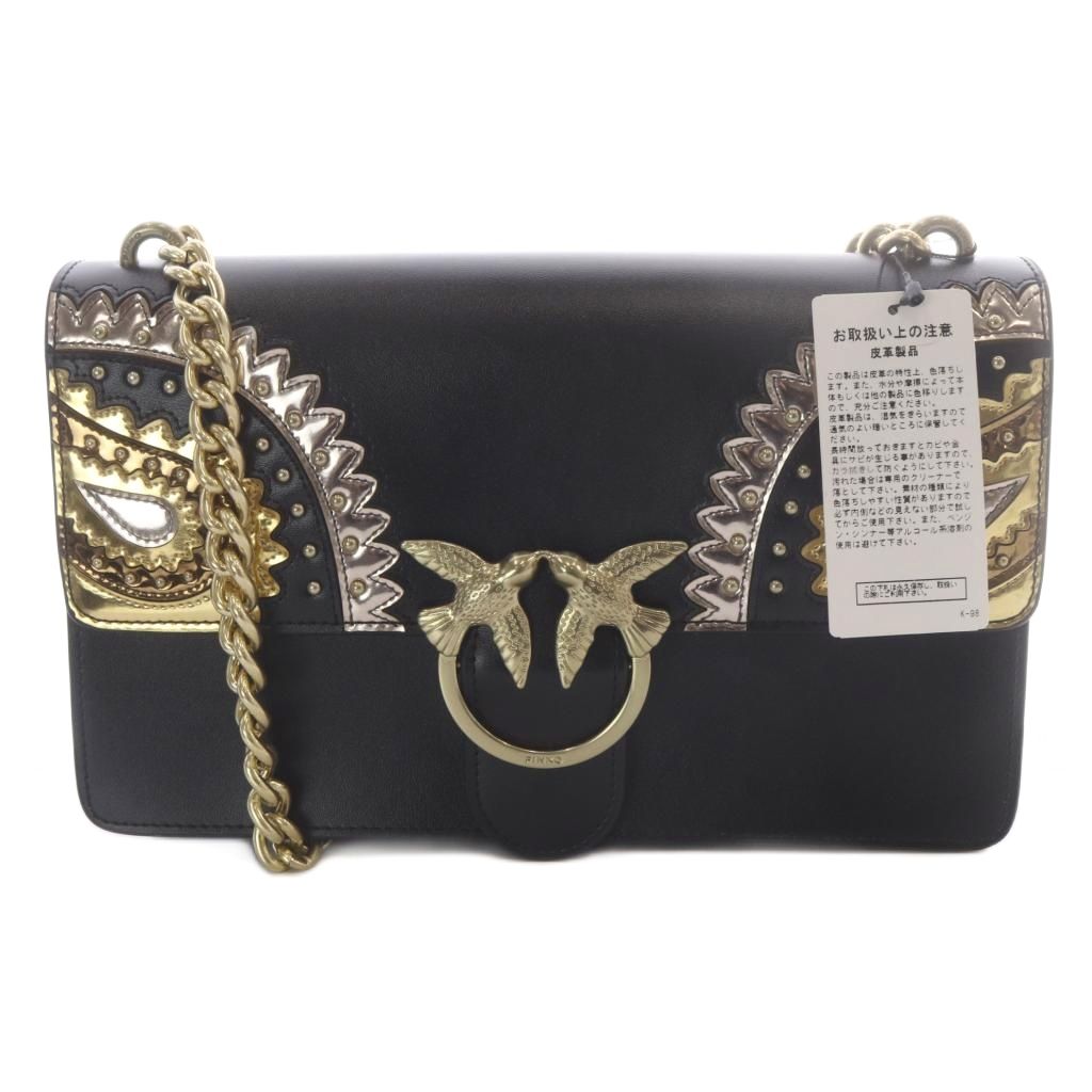 【中古】ピンコ PINKO ショルダーバッグ ペイズリー柄 総柄 鳥 ロゴ 黒 ブラック /SR ■GY18 レディース 【ベクトル 古着】 260716｜ブランド古着ベクトルプレミアム店 12,402円