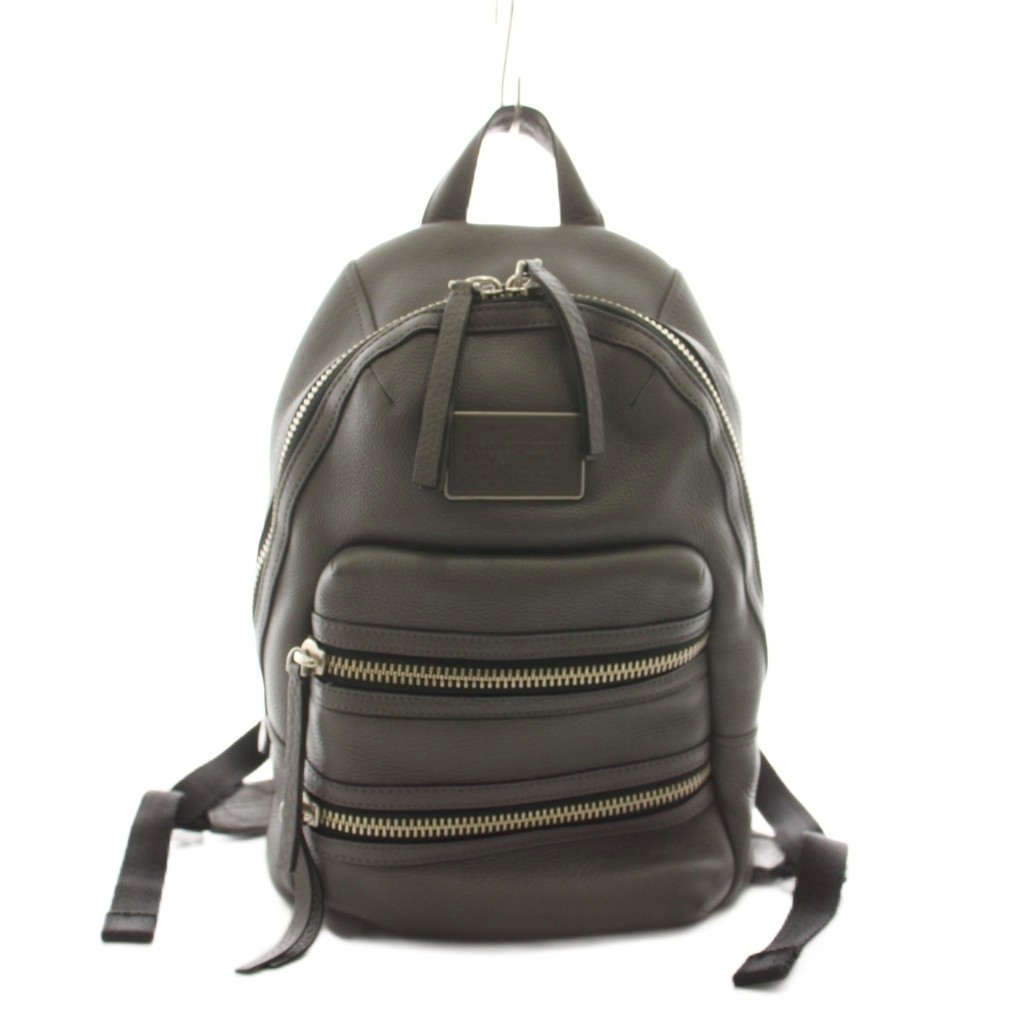 【中古】マークバイマークジェイコブス MARC by MARC JACOBS Domo Biker Back Pack リュックサック バックパック レザー ロゴ グレー M0005483 /KU ■GY11 レディース 【ベクトル 古着】 260714｜ブランド古着ベクトルプレミアム店