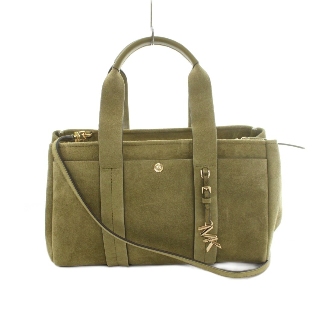 【中古】マイケルコース MICHAEL KORS 2WAY ショルダーバッグ ハンドバッグ スエード オリーブ /MI ■GY18 レディース 【ベクトル 古着】 260725｜ブランド古着ベクトルプレミアム店