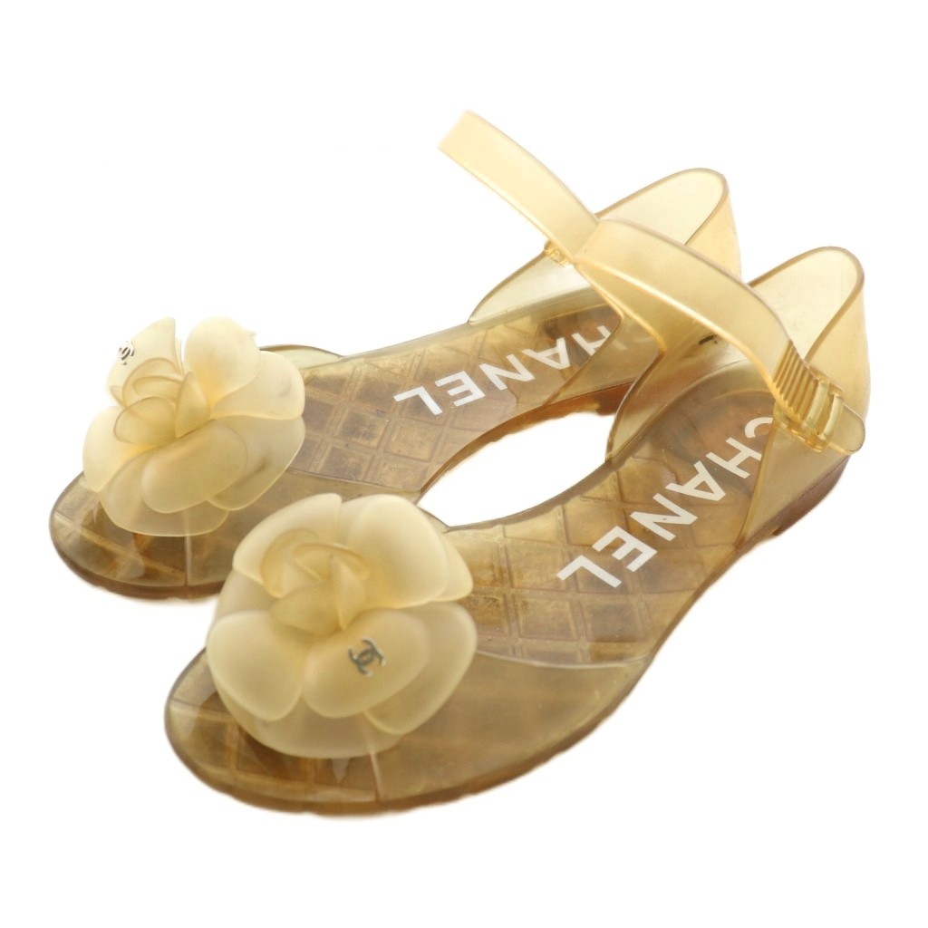 【中古】シャネル CHANEL サンダル 思われ人 オープントゥ 木目細か カメリア 同盟罷工さあ美 ココマーク 36 23糎 赤銅色 赤銅色 /XZ ■GY19 レディース 【ベクター 古着】 250817