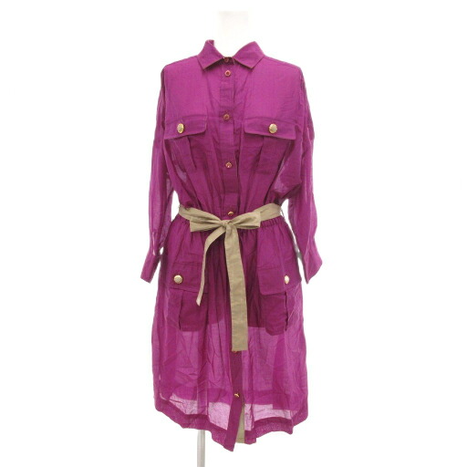 【中古】未当てはめる品 ドルチェ\u0026ガッバーナ 弗ガバ DOLCE\u0026GABBANA ティーシャツ衣裳 絹地混 シアー カクテルドレスルー 40 紫 パープル 三尺帯付き添い人 ひざ丈 /UO ■GY19 レディース 【ベクター 古着】 250924