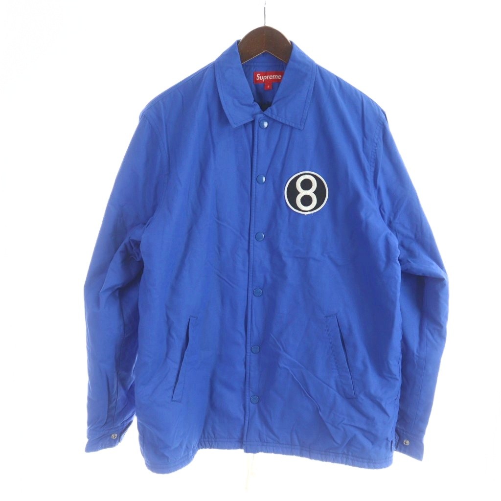 【中古】シュプリーム SUPREME コーチジャケット 裏ボア 長袖 総裏地 8どんぶり鉢 S 青 青碧 ■GY12 /MQ メンズ 【ベクター 古着】 260227