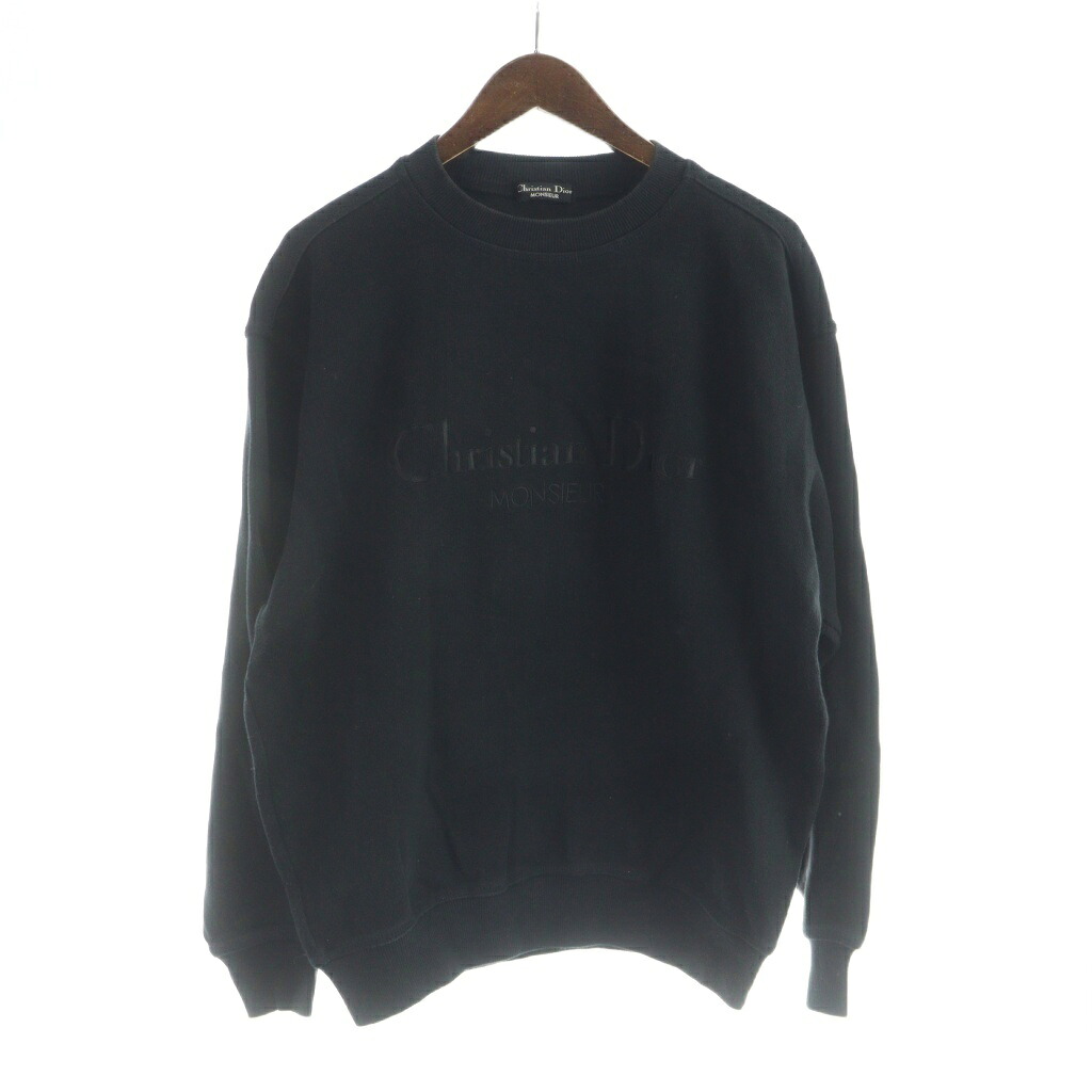 【中古】ディオール Christian Dior 調教師 汗水 長袖 ロゴタイプ L 黒 黒いこと ■GY12 /MQ メンズ 【ベクター 古着】 260227