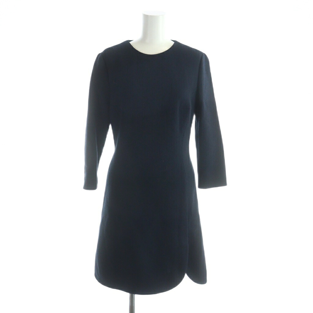 【中古】ディオール Christian Dior 6E21683A1110 ロング衣装 長袖 労働者の一団のど首 絹 絹地 34 紺 米国海軍 ■GY19 /MQ レディース 【ベクター 古着】 260219