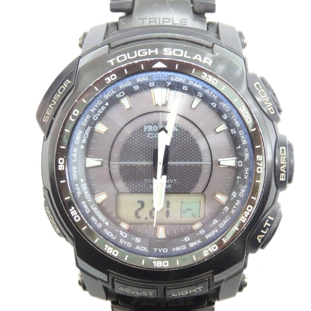 【中古】カシオ CASIO PRW-5100YT プロトレック ウオッチ ご覧なさる ソーラー アナデジ ロゴタイプ 黒 黒いこと ■GY18 /MQ メンズ 【ベクター 古着】 260221