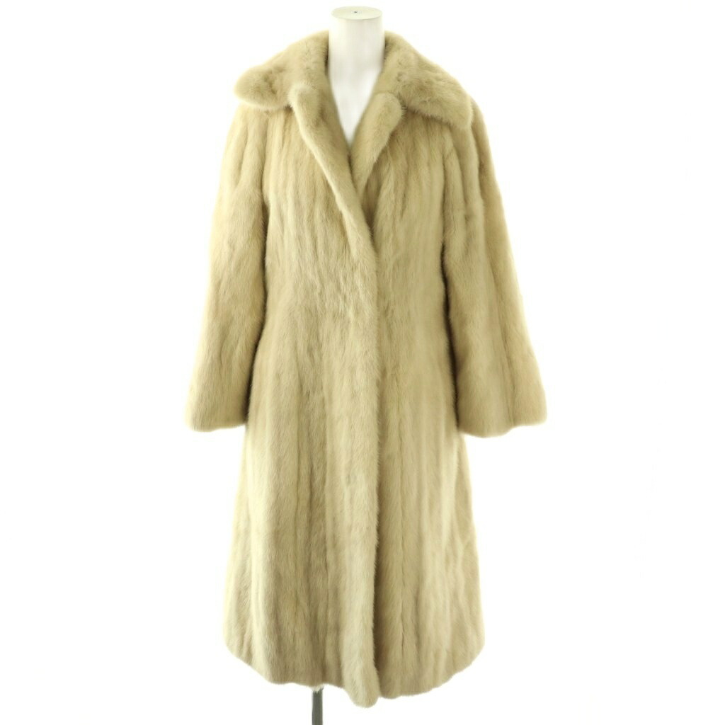 【中古】カルバンクライン CALVIN KLEIN ミンクファーコート アウター ロング 象牙色 /DF ■GY17 レディース 【ベクター 古着】 260325