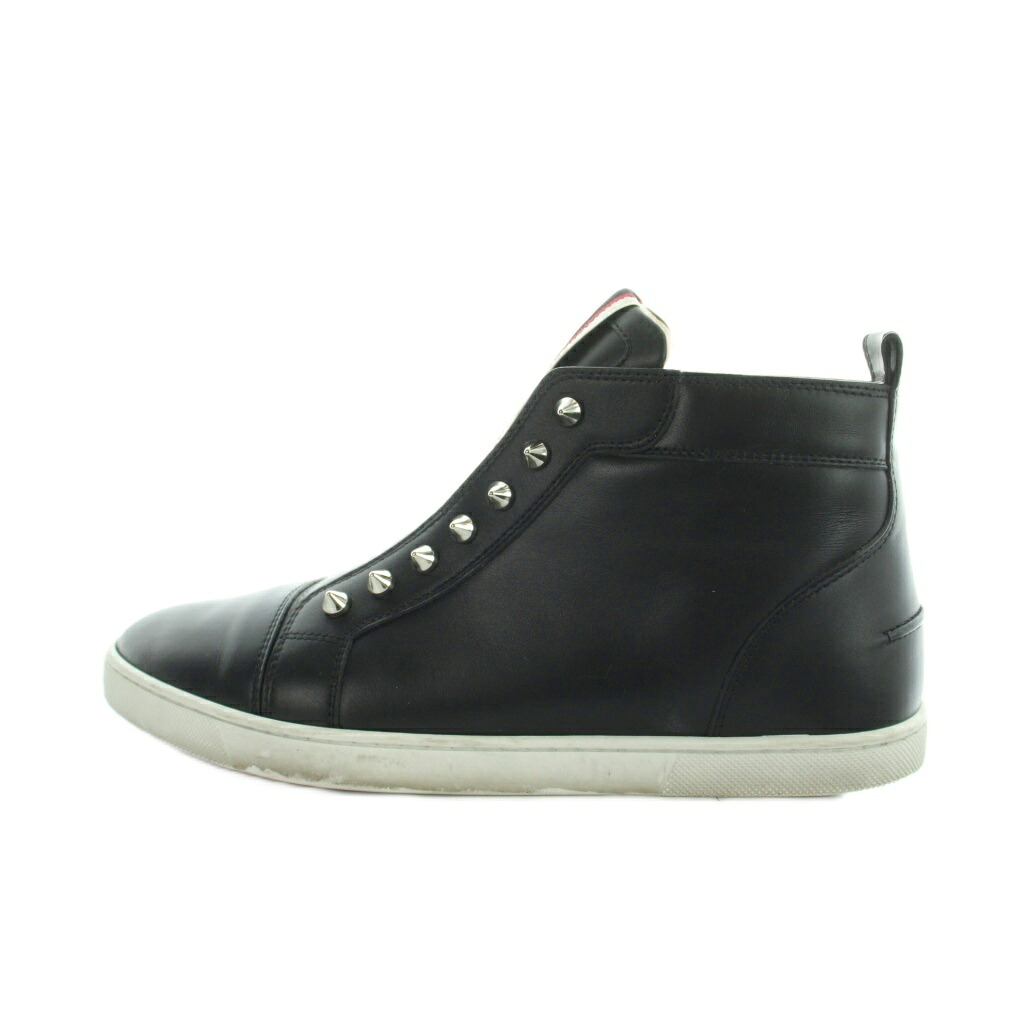 【中古】クリスチャンルブタン Christian louboutin F.A.V Fique A Vontade スニーカー シューズ 靴 ロゴタイプ スタッズ カーフレザー 41 26糎 黒 黒いこと ■GY18 /MQ メンズ 【ベクター 古着】 260406