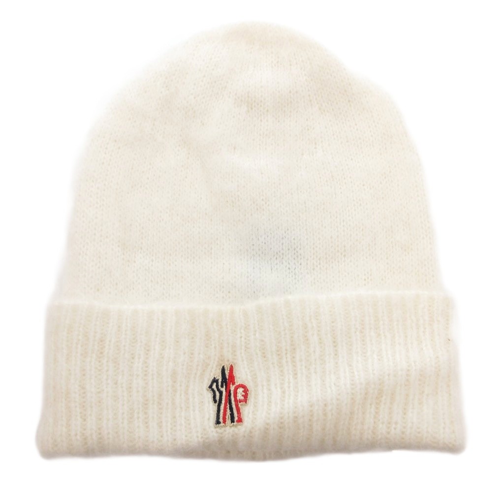 【中古】モンク軌跡 MONCLER GRENOBLE ビーニー 編み物帽 編み物旗がしら ロゴタイプ紋章 刺しゅう 白 白いこと /FF ■GY19 メンズ 【ベクター 古着】 260413