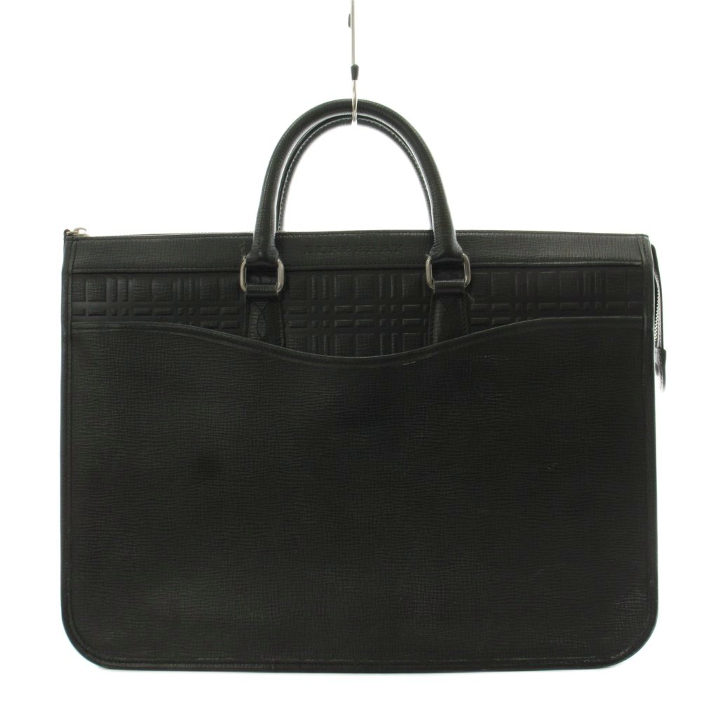 【中古】バーバリー BURBERRY ノバチェック ブリーフケース ビジネスバッグ ハンドバッグ ロゴ レザー 黒 ブラック /AN24 ■GY メンズ 【ベクトル 古着】 260427｜ブランド古着ベクトルプレミアム店