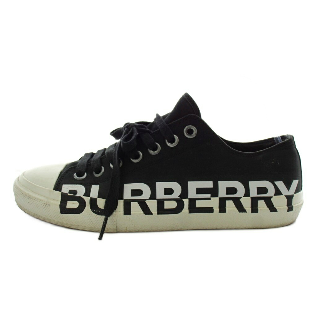 【中古】赤ちょうちんバリー BURBERRY 置き目撥ねのける スニーカー シューズ ロゴタイプ 42 黒 黒いこと /AN68 ■GY18 メンズ 【ベクター 古着】 260424