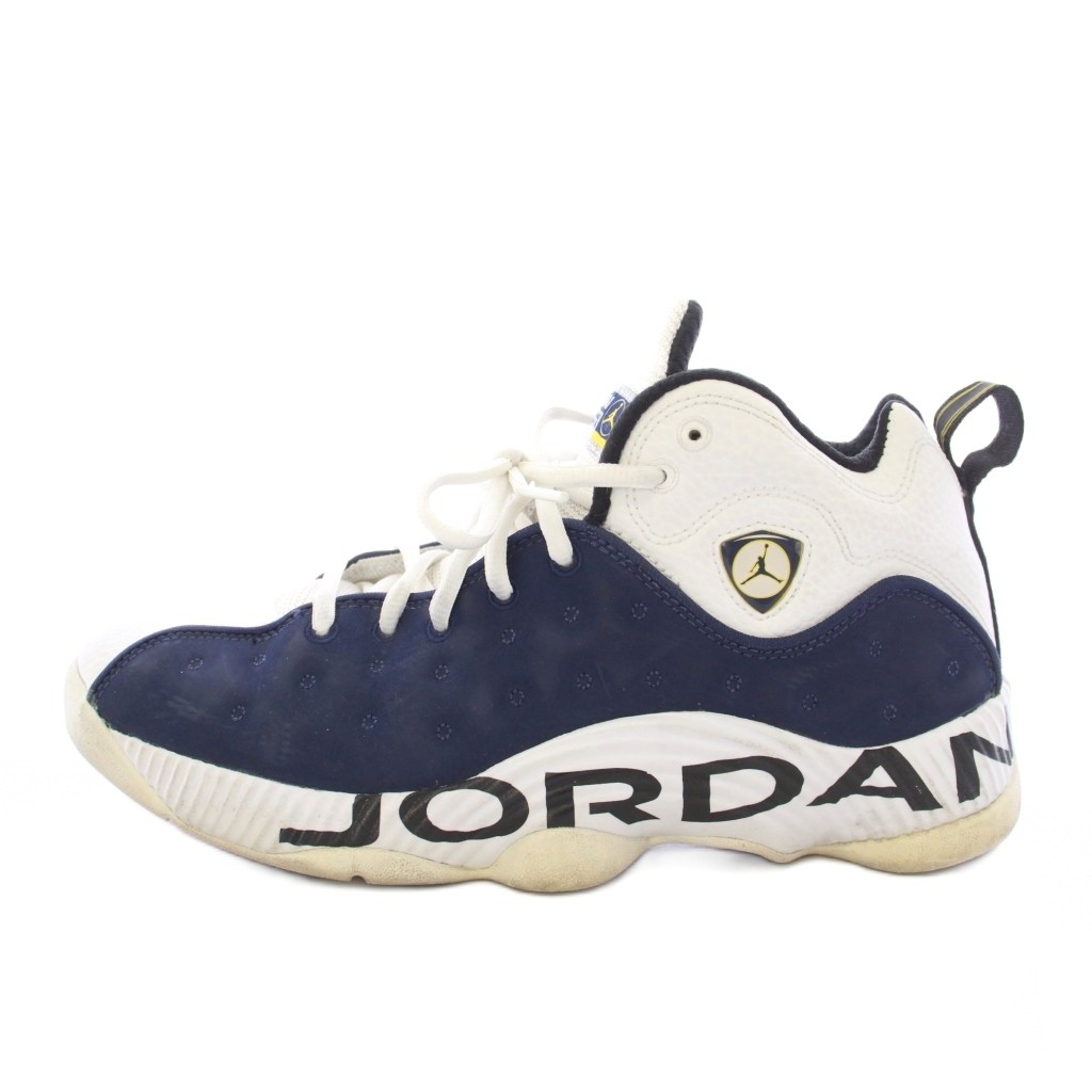 【中古】ナイキ NIKE Jordan Jumpman Team 2 Mid Navy White Varsity Maize スニーカー シューズ US8 白 紺 819175-417 /TK ■GY17 メンズ 【ベクトル 古着】 260424｜ブランド古着ベクトルプレミアム店