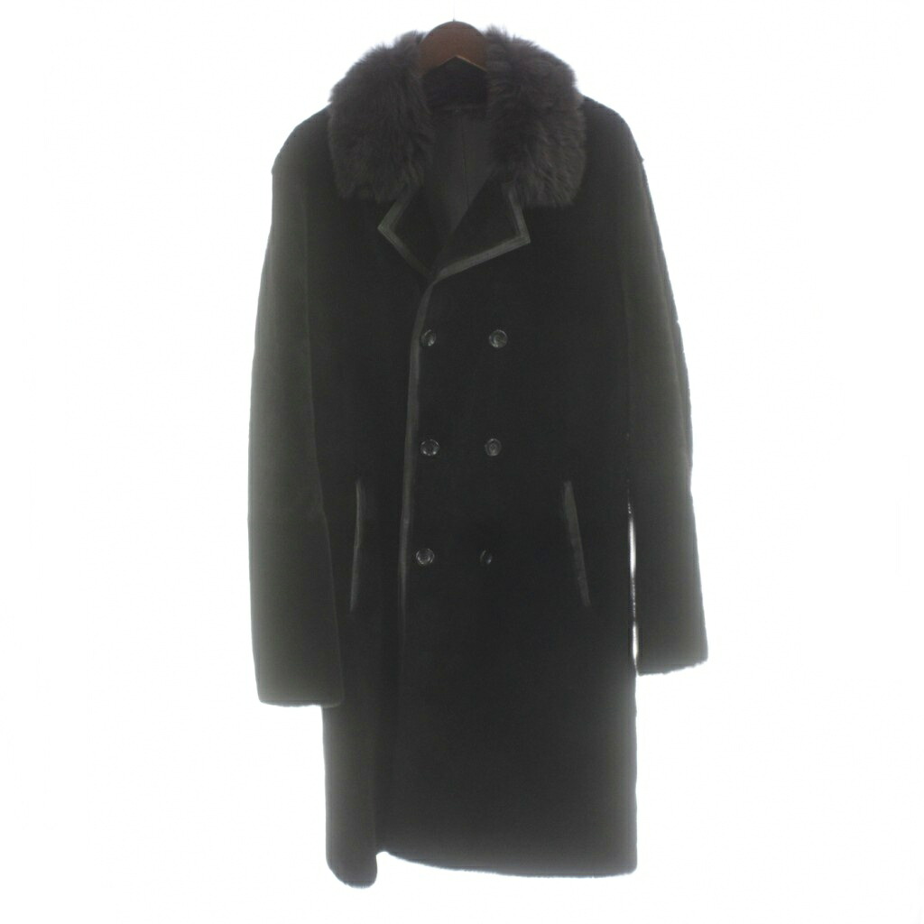 【中古】アルマーニ コレツィオーニ ARMANI COLLEZIONI ムートンコート ロング 羊革 50 茶 ダークブラウン /MW ■GY18 メンズ 【ベクトル 古着】 260421|ブランド古着ベクトルプレミアム店