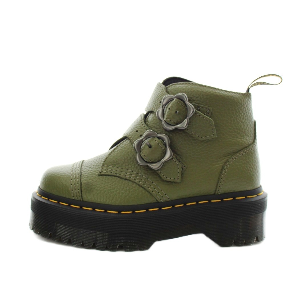【中古】未使用品 ドクターマーチン DR.MARTENS DEVON FLWR ショートブーツ ストラップ レザー UK3 緑 グリーン /AN13 ■GY18 レディース 【ベクトル 古着】 260421|ブランド古着ベクトルプレミアム店