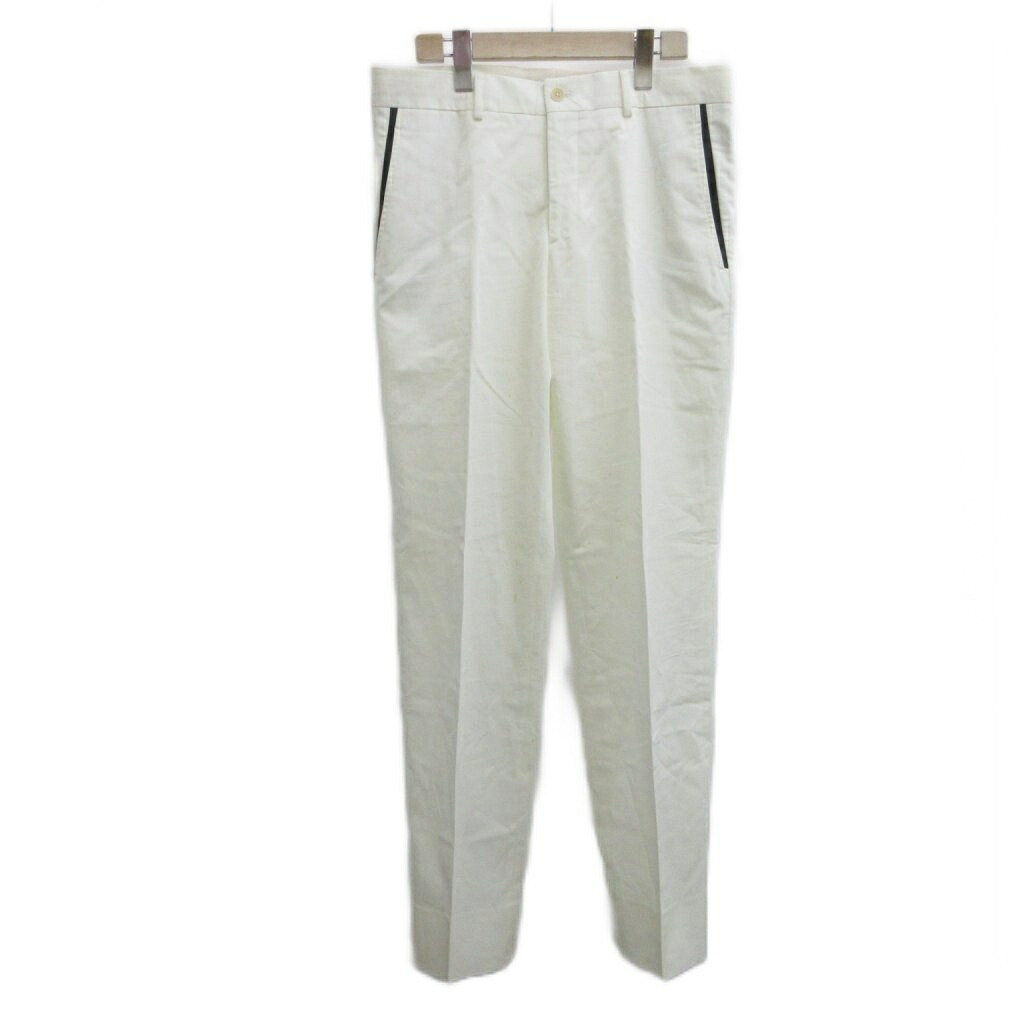 【中古】エルメス HERMES パンツ スラックス 40 白 ホワイト ラムレザー 無地 長ズボン ポケット切替 フルレングス /PP ■GY19 レディース 【ベクトル 古着】 260520|ブランド古着ベクトルプレミアム店