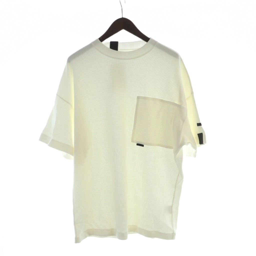 【中古】未使用品 ミスターハリウッド N.HOOLYWOOD エヌハリウッド 21AW Tシャツ タグ付き カットソー ロゴ 半袖 ワッフル 36 S 白 ホワイト 2212-CS07-019 /MQ メンズ 【ベクトル 古着】 250817