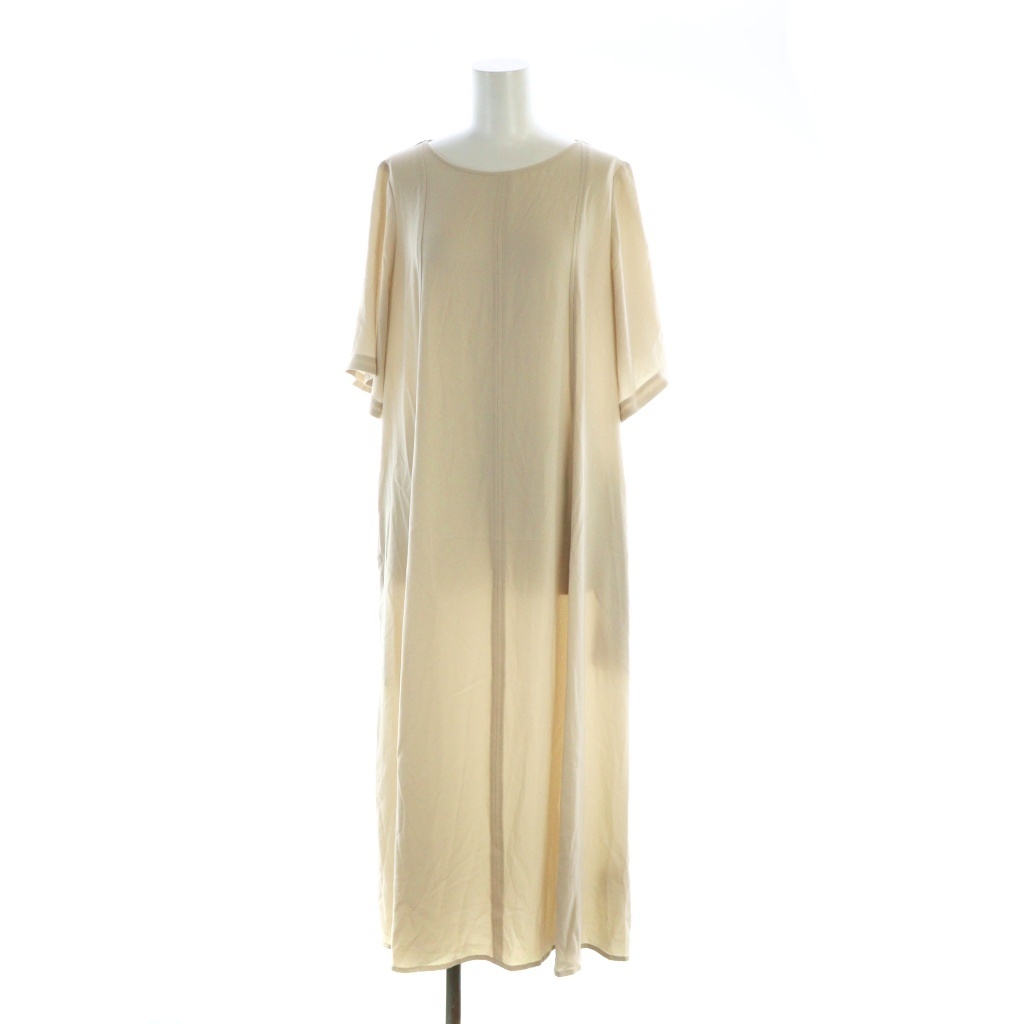 【中古】セオリーリュクス theory luxe 24SS FLOW LEIA ウォッシャブル マキシ ワンピース ロング 半袖 38 M ベージュ 03-4205514 /MQ レディース 【ベクトル 古着】 250817