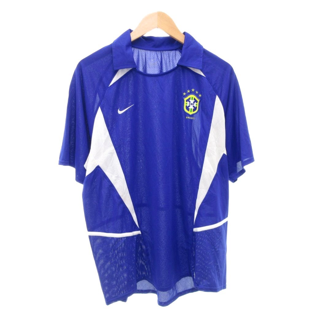 【中古】ナイキ NIKE 2002年 日韓ワールドカップ ブラジル連邦共和国代議員団 制服 ティーシャツ 半袖 M 青 青碧 /AE ☆AA★ メンズ 【ベクター 古着】 251020