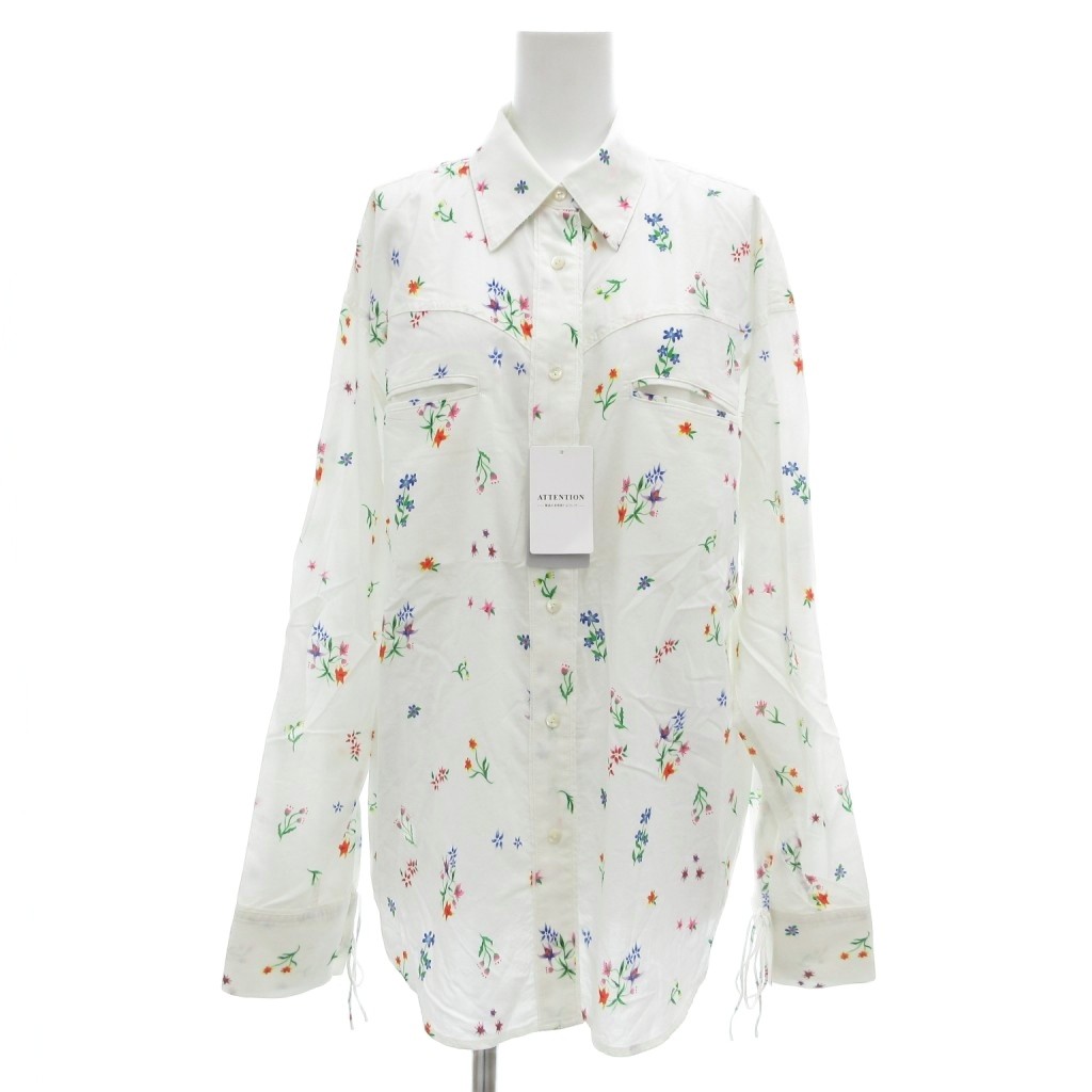 【中古】未使用品 スローブ イエナ SLOBE IENA Margaux Dereume マルゴー タグ付き 25SS flower western シャツ 花柄 長袖 F 白 /UO レディース 【ベクトル 古着】 251121