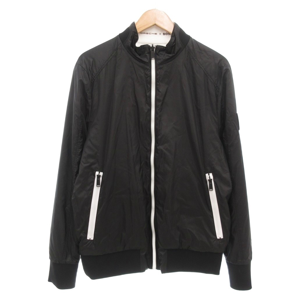 【中古】ヒューゴボス HUGO BOSS PORSCHE コラボ リバーシブル トラックジャケット M ジップアップ ロゴ 白 ホワイト 黒 ブラック /AE メンズ 【ベクトル 古着】 251124