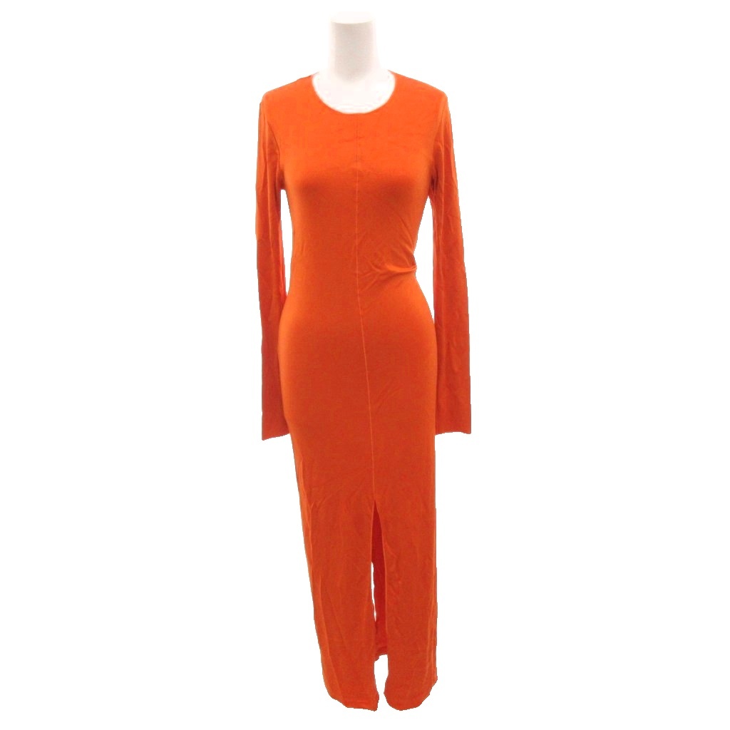 【中古】マルニ MARNI 23SS マキシ御召しもの 衣装 きつい 長袖 人絹 伸ばすこと 40 オレンジ色 /FF レディース 【ベクター 古着】 260121