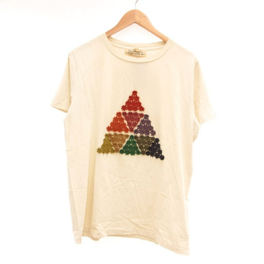 【中古】未使用品 レミレリーフ REMI RELIEF タグ付き Tシャツ 半袖 ダメージ加工 刺繍 XL オフホワイト /UO メンズ レディース 【ベクトル 古着】 260123