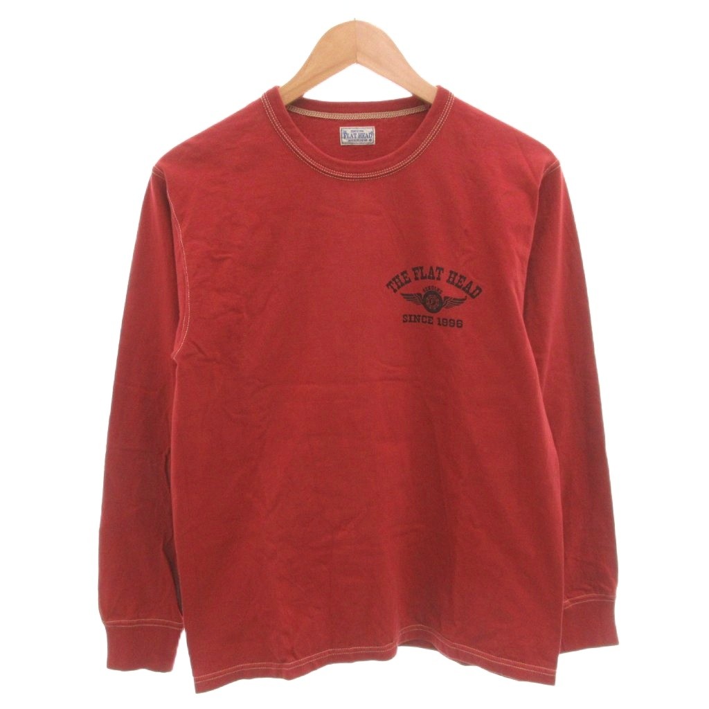 【中古】ザ フラットヘッド THE FLAT HEAD FLYING WHEEL Tシャツ ロンT 長袖 THCボディ 3本針の1本外し 40 ライトレッド 赤 /FF 【ベクトル 古着】 260209 4,536円