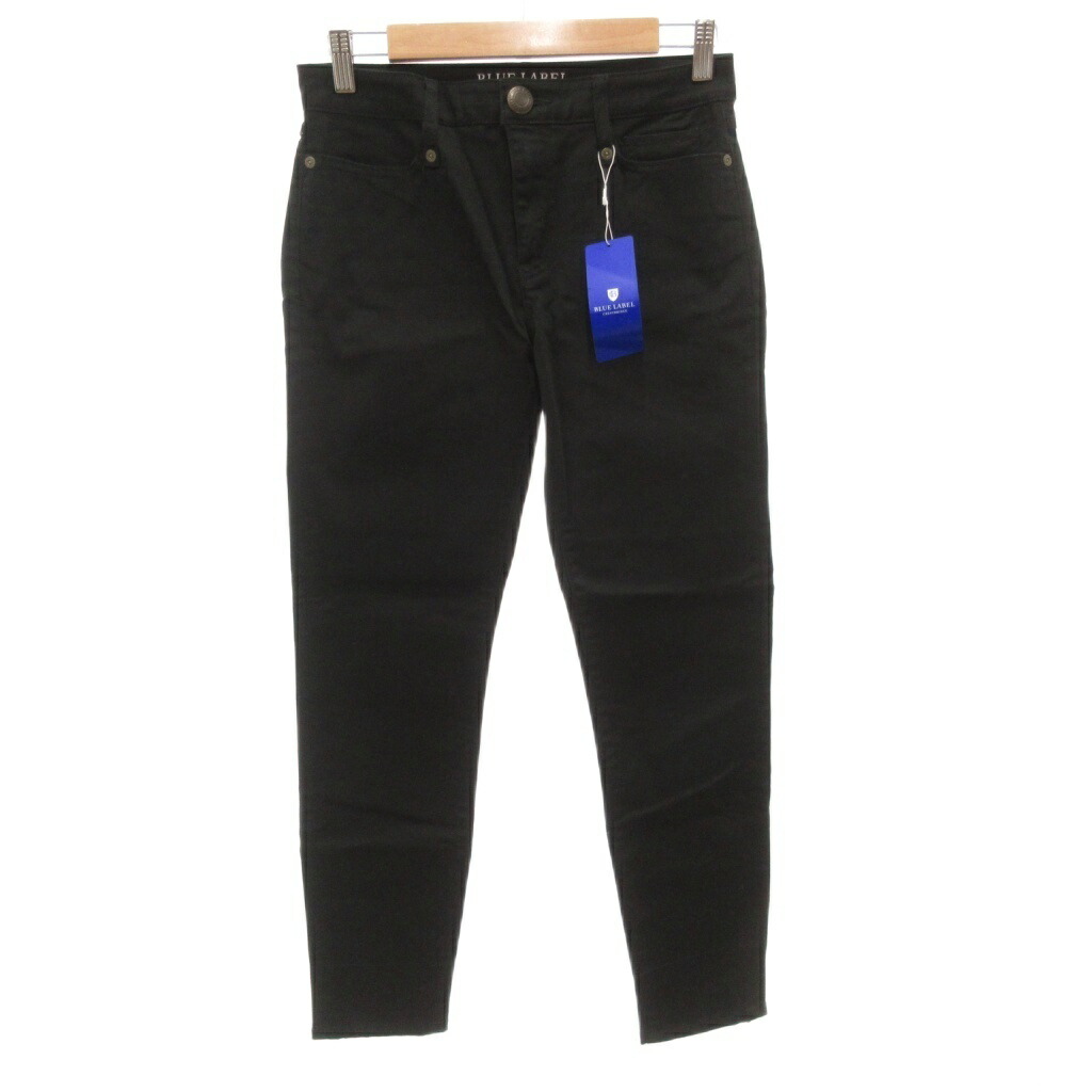 【中古】ブルーレーベルクレストブリッジ BLUE LABEL CRESTBRIDGE タグ付き スキニーパンツ チノパン 裏地チェック柄 40 黒 ブラック /FF レディース 【ベクトル 古着】 260213 6,320円
