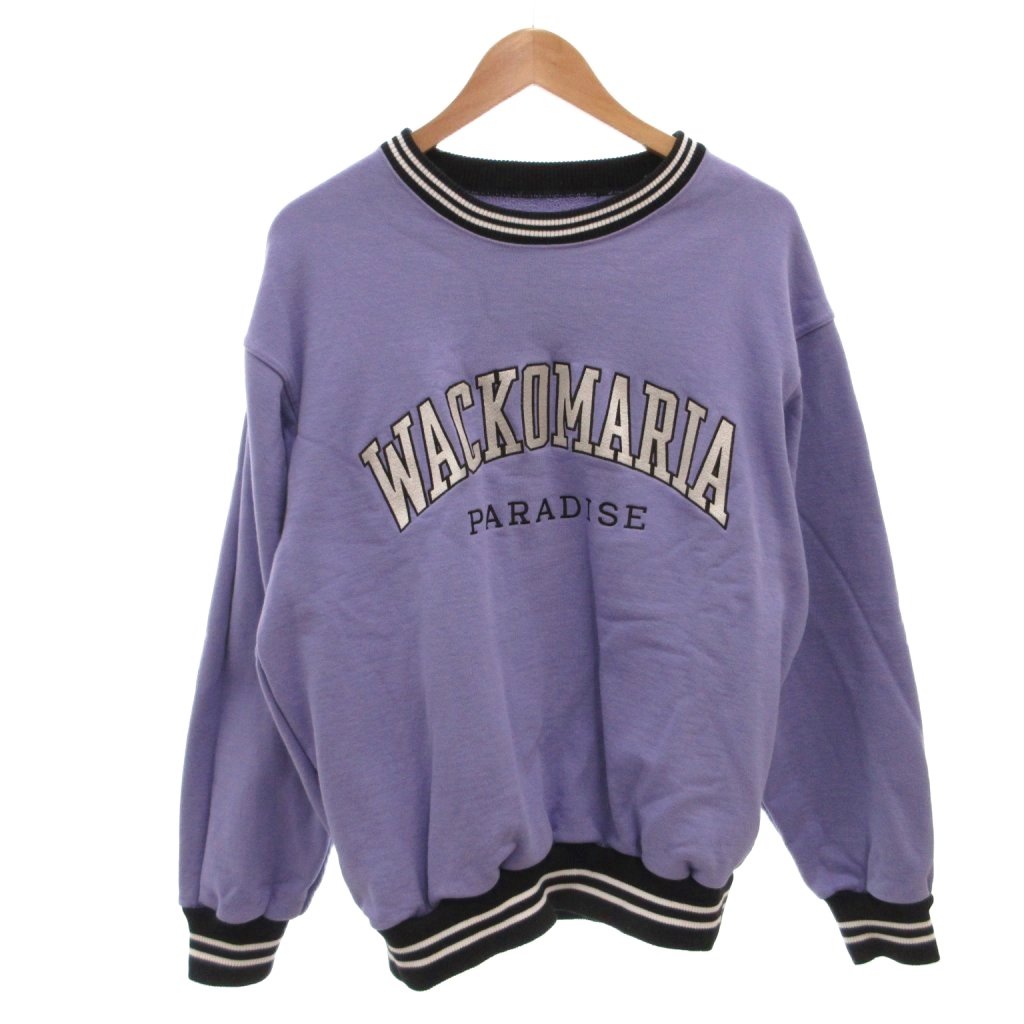 【中古】ワコマリア WACKO MARIA GUILTY PARTY 24AW HEAVY WEIGHT CREW NECK SWEAT SHIRT TYPE-2 トレーナー スウェット ロゴ刺繍 長袖 XL 紫 パープル /FF メンズ 【ベクトル 古着】 260223