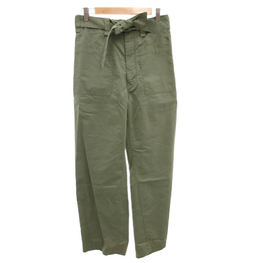 【中古】ドゥロワー Drawer 24SS シルク ギャバジンベルト ワイド パンツ スラックス リボン 36 カーキ 6514-299-1421 /FF 【ベクトル 古着】 260220 18,907円