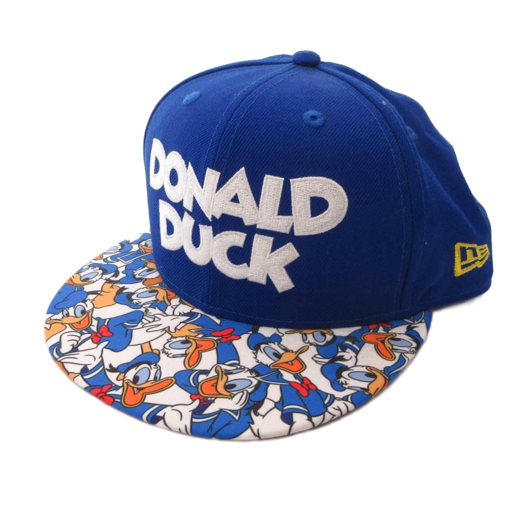 【中古】未使用品 ニューエラ NEW ERA × Disney ドナルドダック タグ付き キャップ 帽子 ロゴ刺繍 総柄 青 ブルー /FF メンズ 【ベクトル 古着】 260324