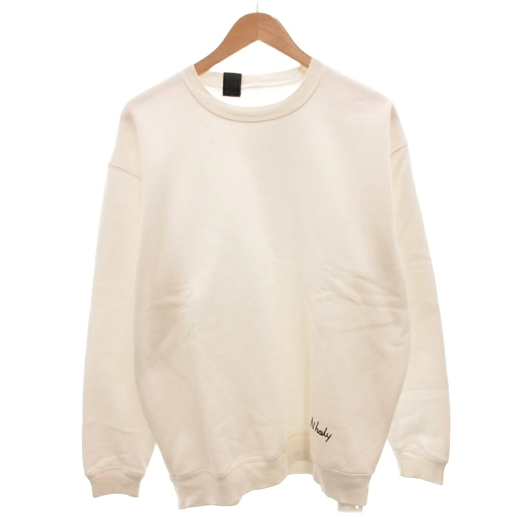 【中古】ミスターハリウッド N.HOOLYWOOD 23SS LOGO SWEAT SHIRT スウェットシャツ トレーナー 長袖 裏起毛 刺繍 38 白 ホワイト /FF メンズ 【ベクトル 古着】 260318