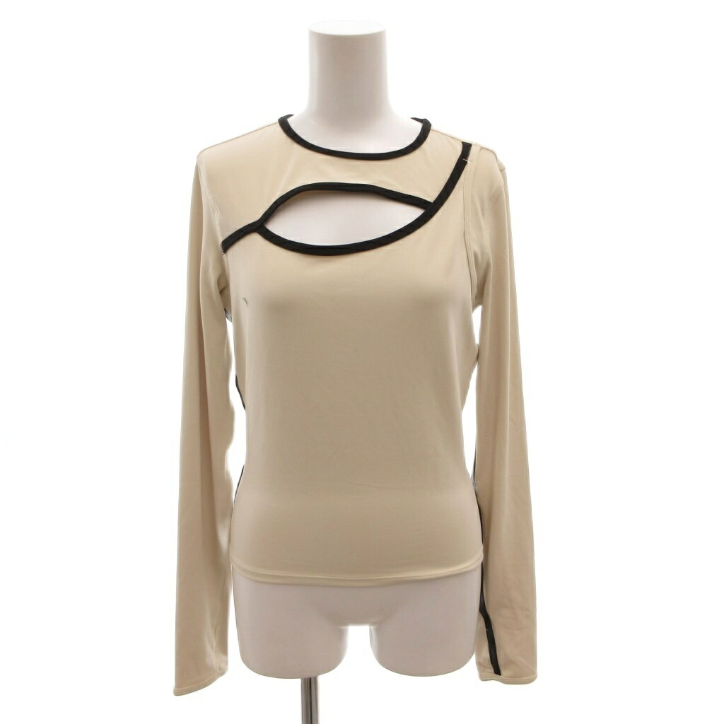【中古】ルルレモン lululemon Nulu レディース キーホール 長袖Tシャツ ニューイヤー限定版 カットソー ロゴ プリント ストレッチ S アイボリー /FF レディース 【ベクトル 古着】 260319