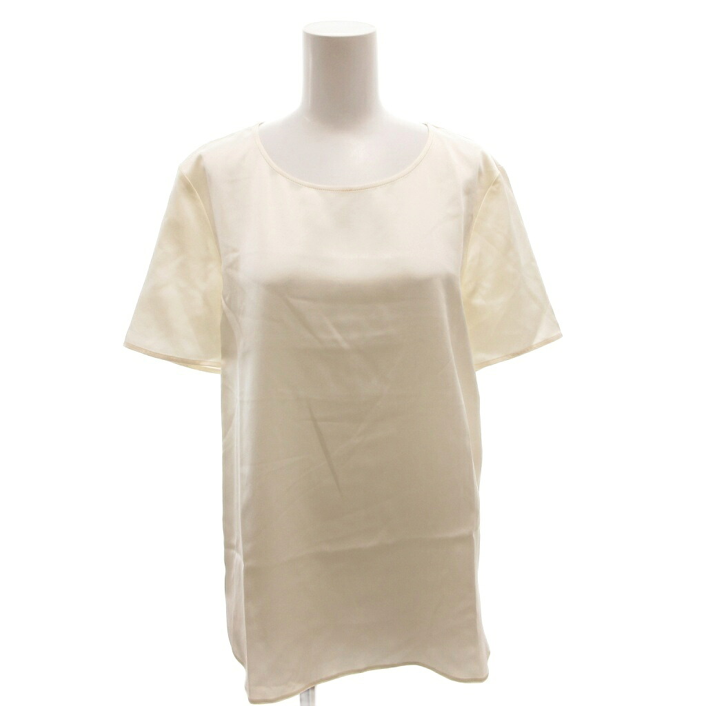 【中古】マックスマーラ MAX MARA ブラウス シャツ 半袖 シルク 絹 ラウンドネック 36 白 ホワイト /FF レディース 【ベクトル 古着】 260318