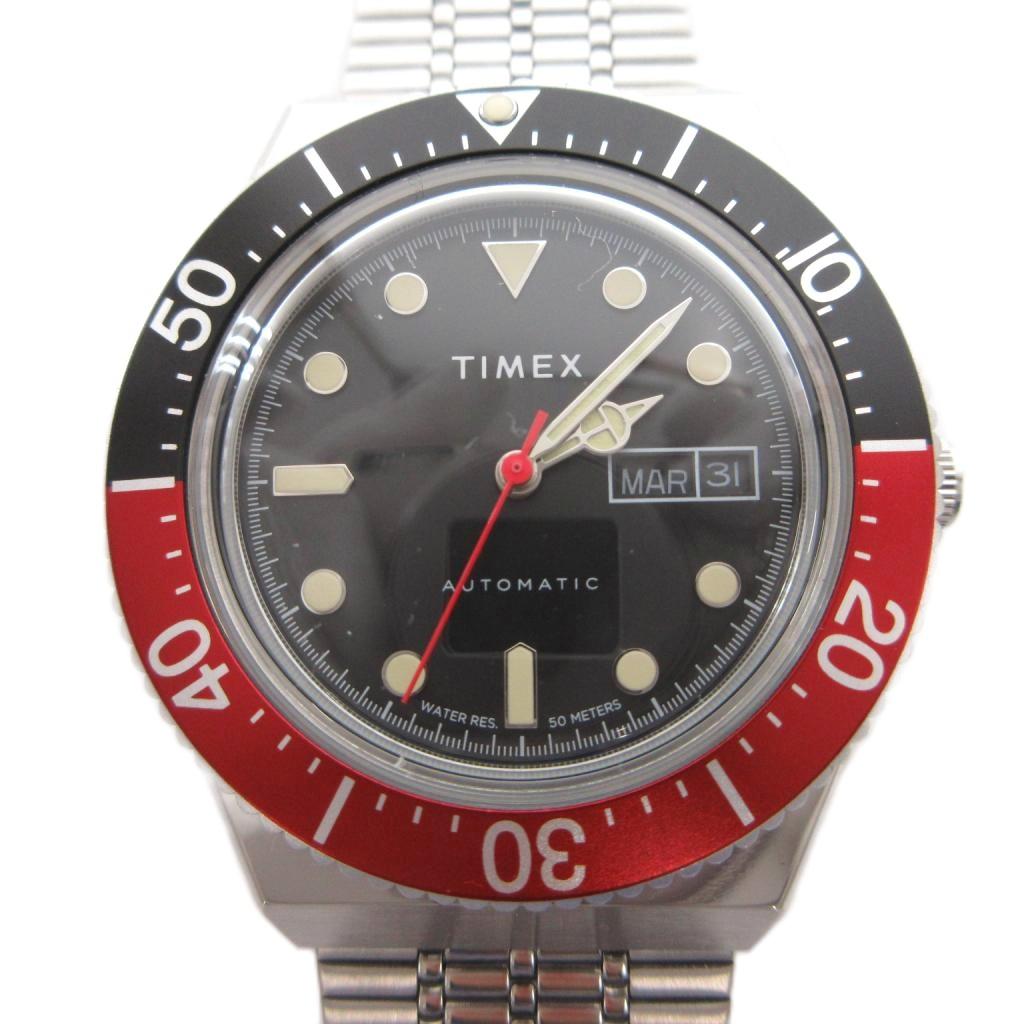 【中古】タイ王国メックス TIMEX ウオッチ ご覧なさる アナログ デイデイト 自動小銃一巻き 文字記号盤黒いこと しろがね色色つや TW2U83400 /FF  【ベクター 古着】 260330