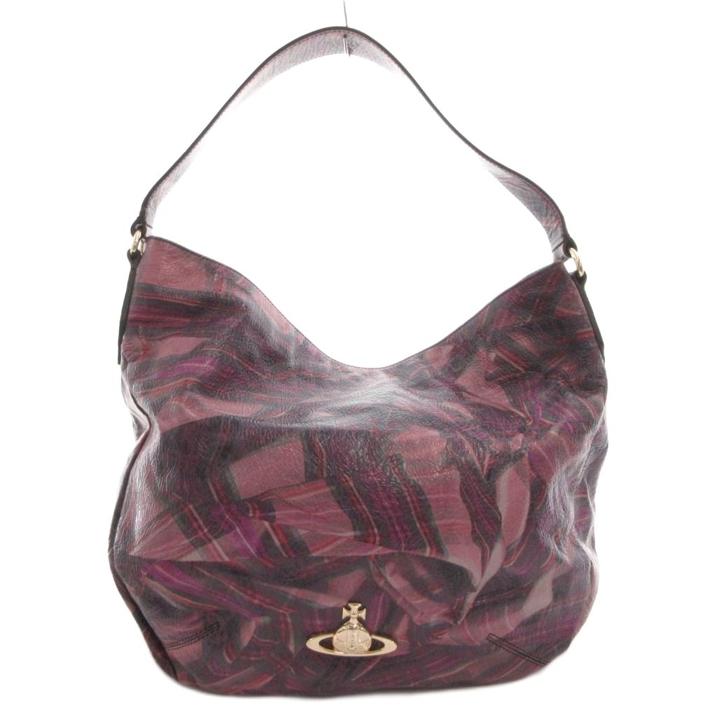 【中古】ヴィヴィアンウエストウッド Vivienne Westwood ACCESSORIES 虚蝉ショルダーバッグ トート 手提げ オーブ 総柄 なめし革 紫 パープル /FF レディース 【ベクター 古着】 260329
