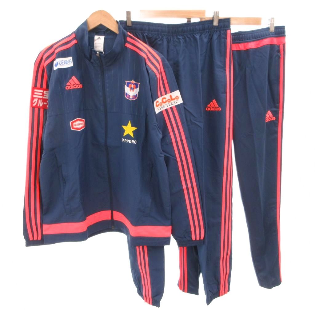 【中古】未使用品 アディダス adidas タグ付き アルビレックス新潟 2015年 3点セット 上下セット ジャージ ジャケット パンツ エンブレム 2XO 紺 ネイビー /FF メンズ 【ベクトル 古着】 260406|ブランド古着ベクトルプレミアム店