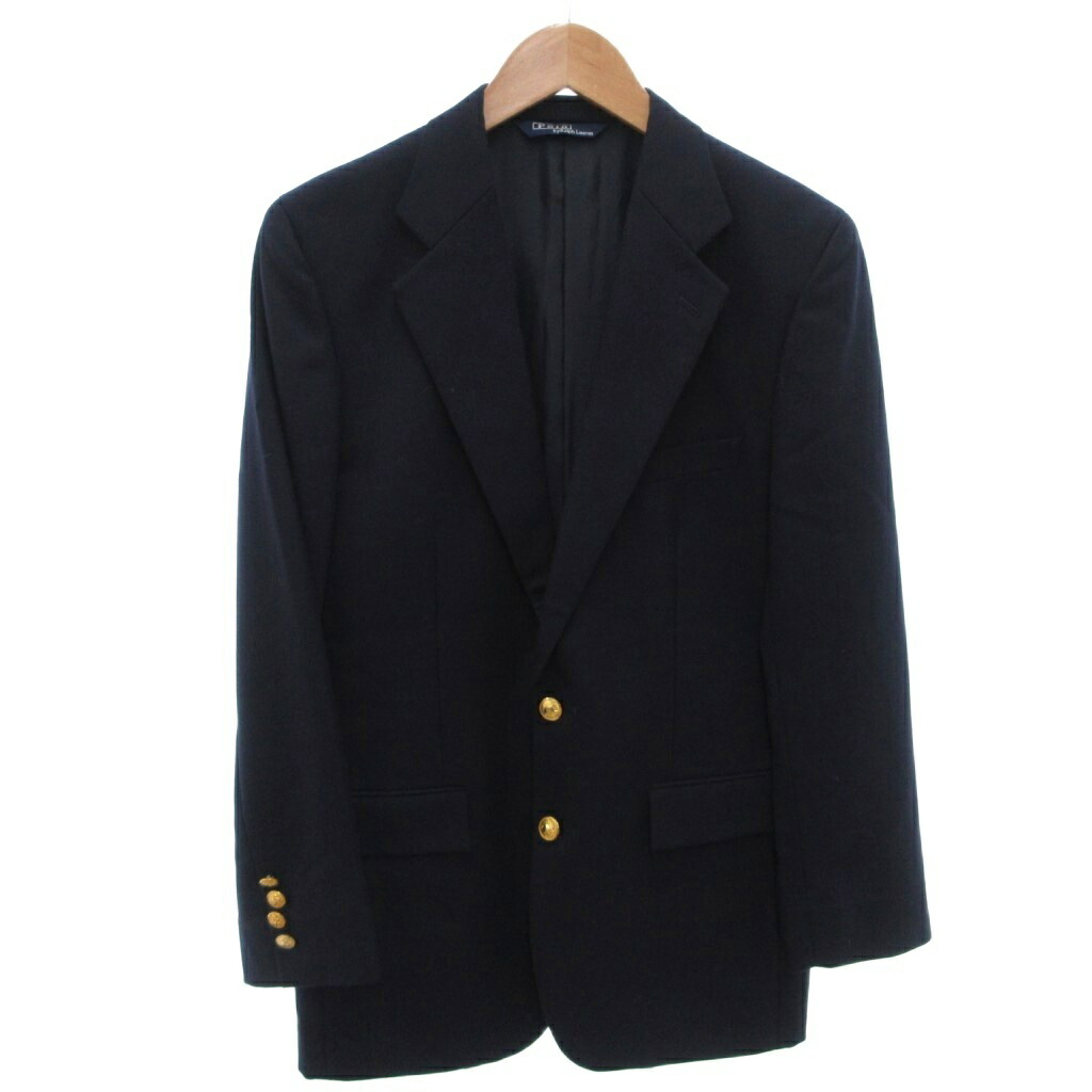 【中古】ポロ バイ ラルフローレン Polo by Ralph Lauren テーラードジャケット スポーツジャケット 紺ブレ 金釦 羊毛 170 紺 米国海軍 /FF メンズ 【ベクター 古着】 260508